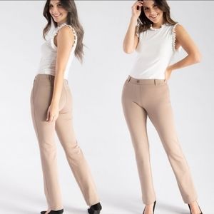 NWT Betabrand Khaki Twill Straight Leg Dress Yoga Pant size Large Long